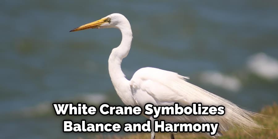 White Crane Symbolizes  Balance and Harmony